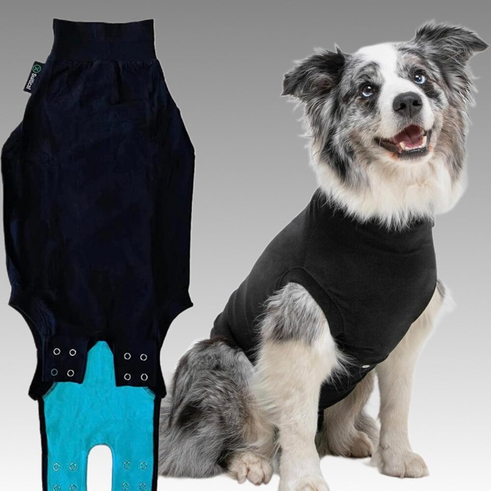 SUITICAL Recovery Suit for Dogs BLACK Sz SMALL VET Recommended CONE Alternative
